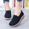 Women's Platform Loafers Suede Shoes Moccasins Casual Slip On Minimalist Thick Sole Height Increase Shake Shoes for Mother