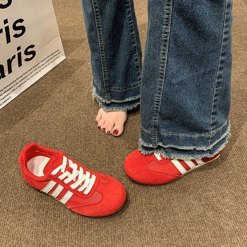 Mesh German training shoes women's autumn breathable and lightweight soft-soled Forrest Gump shoes retro thin sports board shoes