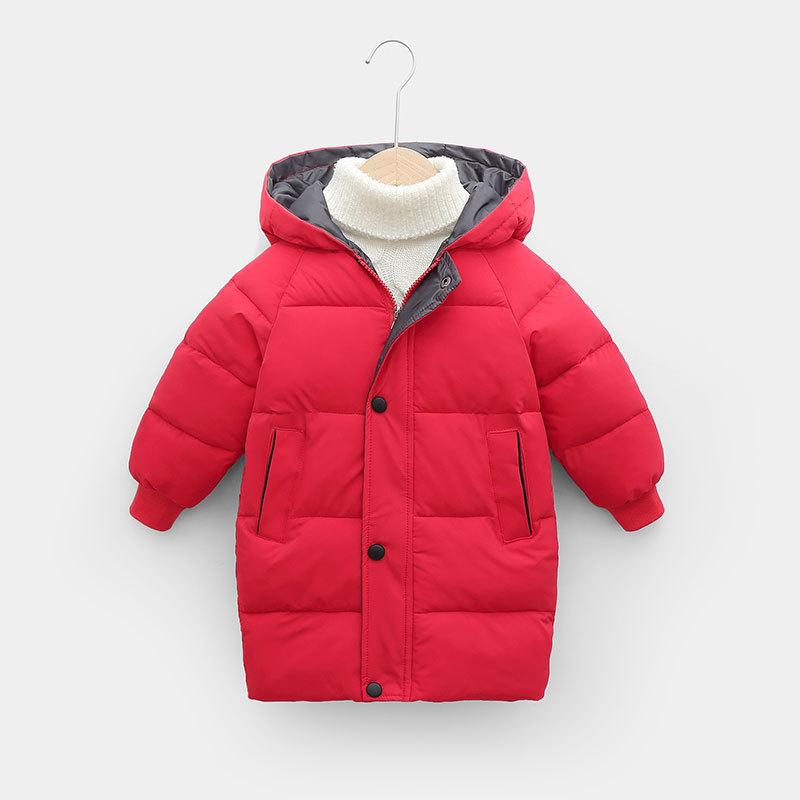 Kids Winter Fashion Hooded Down Coat Casual Boys Thick Warm Girls Long Jacket Parka Overcoat Outwear Jackets