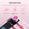 HP K500F Mechanical Feel Wired Keyboard, Quiet Multifunctional Knob for Office, Pink, 98-Key Layout