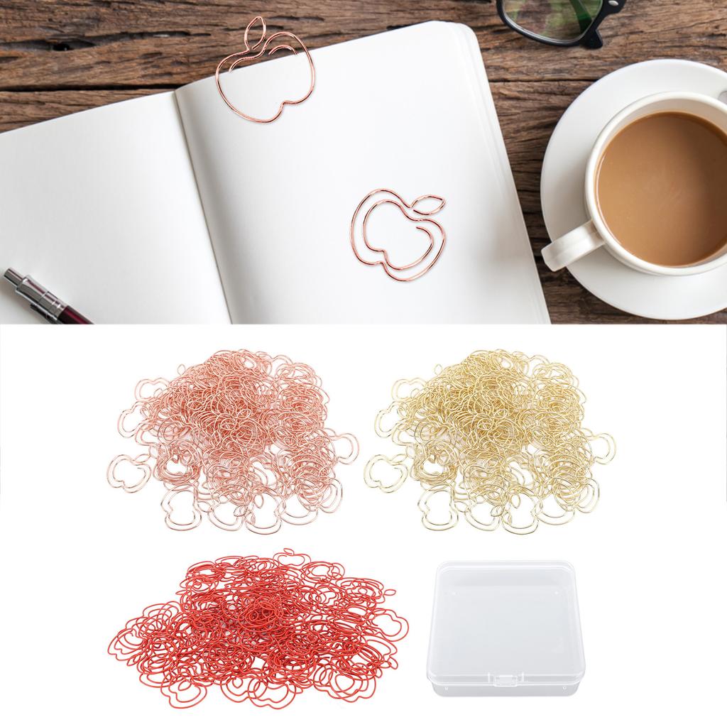 100 шт., фруктовые скрепки для бумаги, милые закладки, зажимы для бумаги, портативные забавные маленькие скрепки для бумаги с прозрачным 