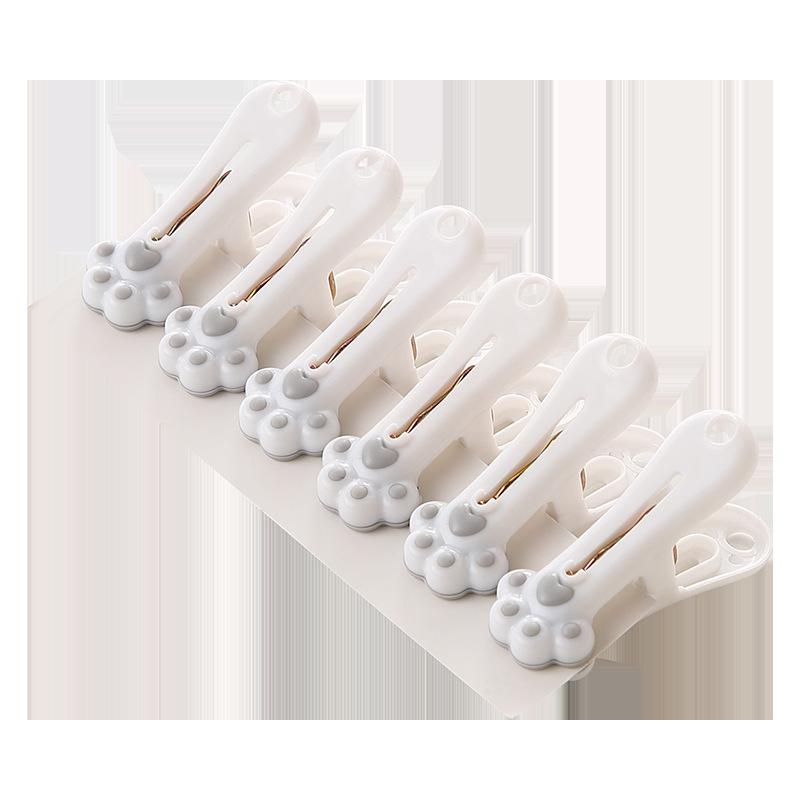 12pcs Cute Paw Print Plastic Clip - Multifunctional Windproof Laundry Clip for Hanging Towels, Underwear, Photos and Snacks