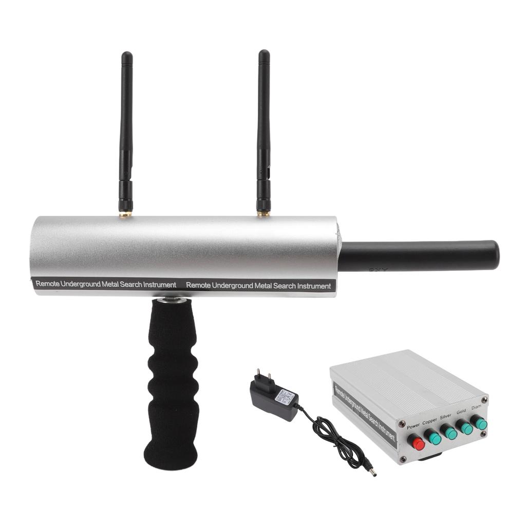 Metal Detector Aluminum Silver 20m Depth 1000m Scope 2 Antennas Rechargeable Detector for Gold