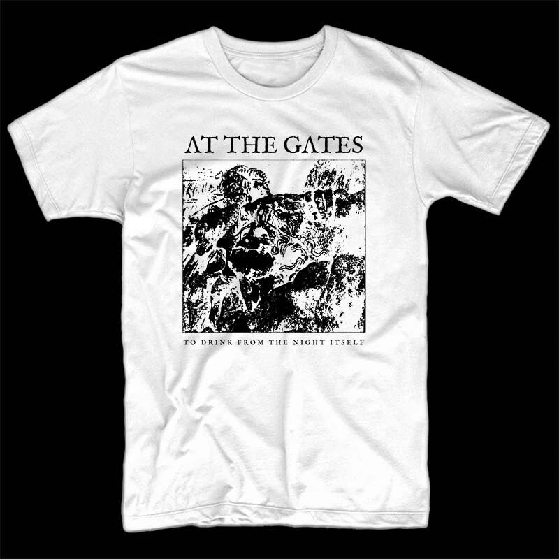 At The Gates To Drink From The Night V1 T shirt BLACK WHITE all sizes S-5XL