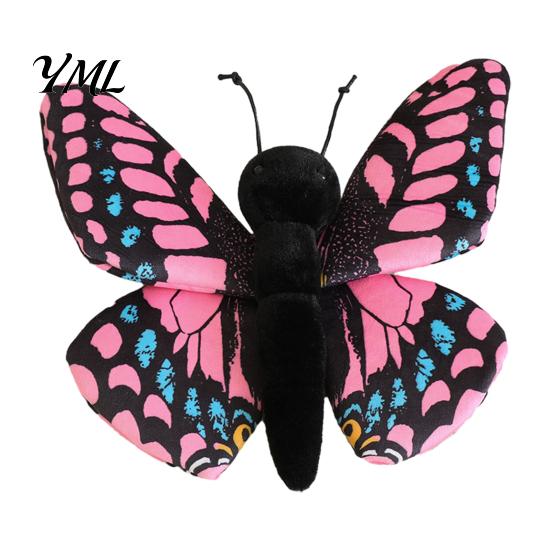 Soft Body Doll Realistic 3D Butterfly Plush Toy, Stuffed Throw Pillow, Home Display Insect Animal Decor, Gift for Kids Girls, Ornament Vivid Design