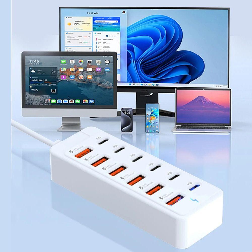 Зарядное устройство USB 12 в 1 Адаптер быстрой зарядки Розетка НОВАЯ Зарядная станция Дом