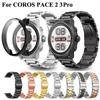 Replacement Bracelet for COROS PACE Pro Watchband Stainless Steel Metal Strap+PC Protective Shell for COROS Pace 3 2