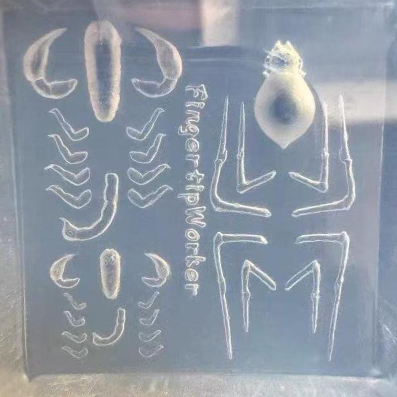 3D Силиконовая форма для ногтей в виде паука-скорпиона, сделай сам, в стиле дарк-панк, мягкие штамповочные пластины, маникюрный арт, инструменты для молдов, украшения, шаблоны