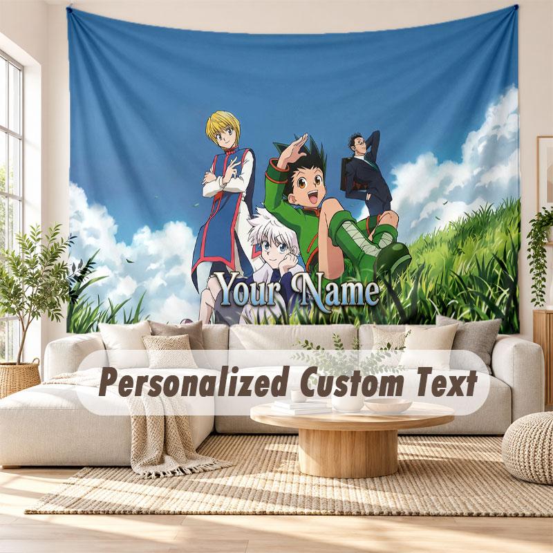 Custom Name Wall Hanging Tapestry,Hunter × Hunter Decorative Backdrop Tapestry For Dorm Home
