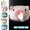 Cartoon Tissue Box Cute Short Plush Tissue Boxes Bracket Armrest Decorations Tissue Holder Car Car Back Car Box Auto N0o1