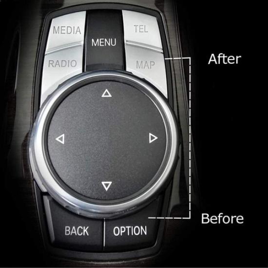 Chrome IDrive Multi Media Button Decor Cover Trim For BMW 1 3 4 5 6 X5 X6 X1 X3