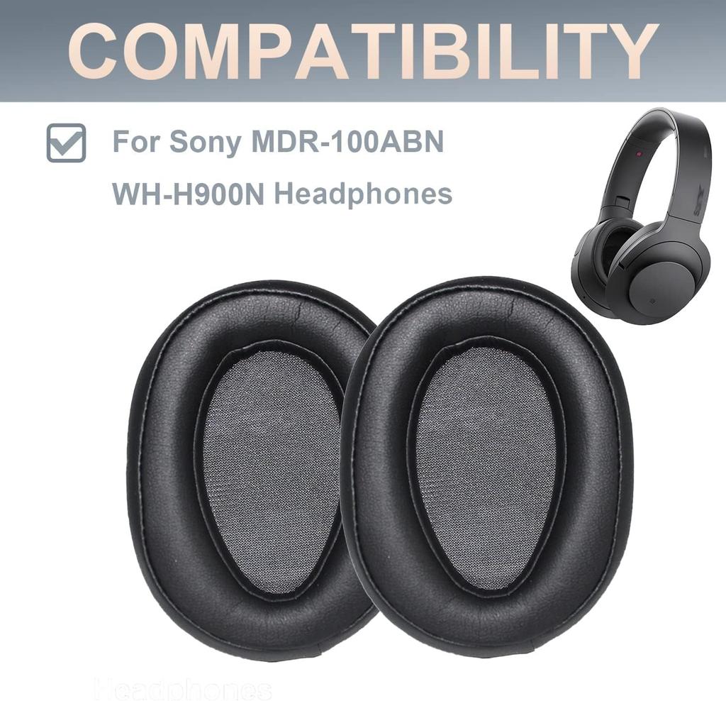 Сменные амбушюры Амбушюры из протеиновой ПУ кожи Подушечки для ушей Совместимы с наушниками Sony MDR-100ABN MDR-100ABN WH-H900N (черный)