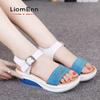 Ladies Chunky Wedge Sandals Women Summer High Heels White Sandals Flat Platform Sport Shoes
