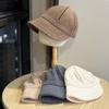 Новая британская ретро однотонная универсальная шляпа рыбака для женщин на осень и зиму с широкими полями, подчеркивающая маленькое лицо, теплая кепка с козырьком, тренд
