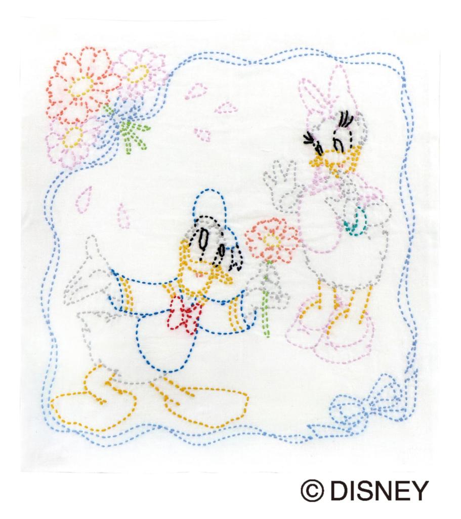 Olympus Sashiko Flower Dishcloth Kit Donald Daisy Disney/Pixar & SK-465