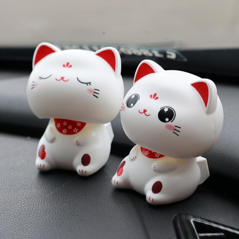 Новый автомобильный орнамент на солнечной энергии, милый кивающий, манящий кот, временный номерной знак для парковки, аксессуары для украшения салона автомобиля