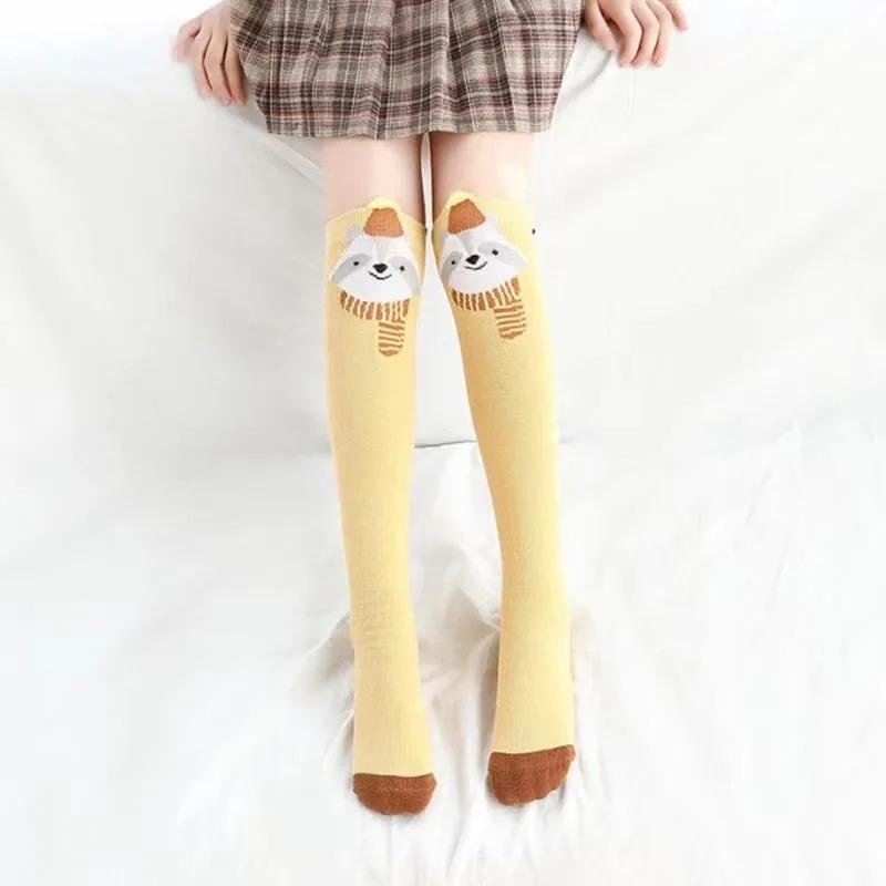 Children Socks Long Socks Girls Cartoon Knee Socks Free Size Foe 3-12 Years Child