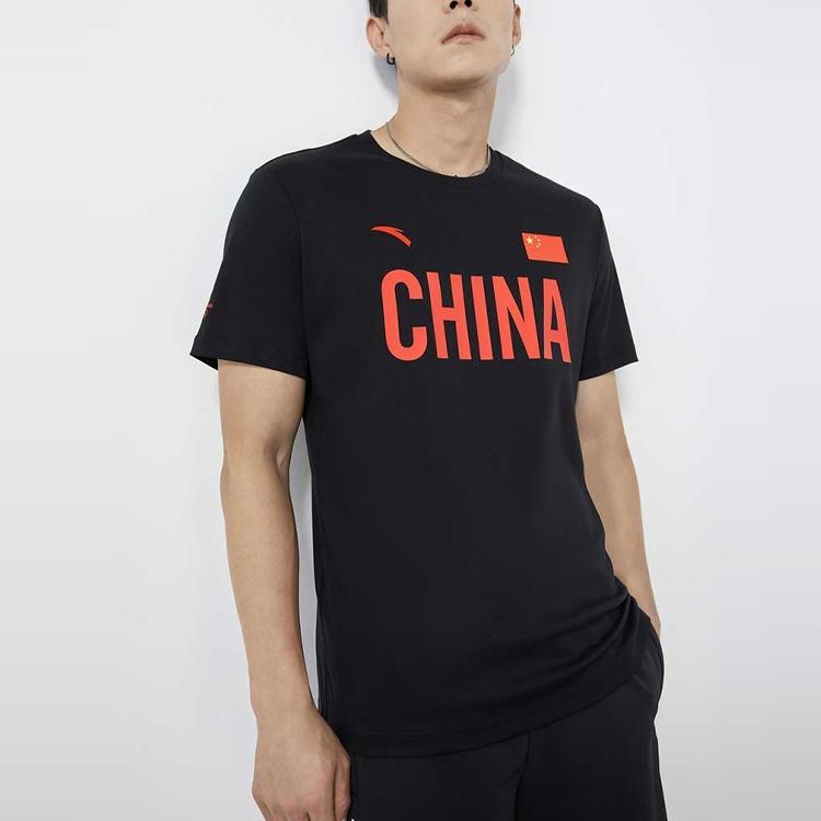 Anta National Flag T Shirt Unisex Black 172030109-2