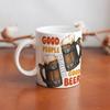 1 шт. 11 унций Кружка с двусторонней печатью для любителей пива, Гладкая керамическая чашка, Идеальный подарок для любителей кофе и поклонников выпить