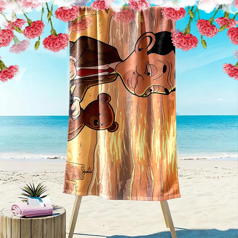Mr. Bean2 Print Beach Towel, Large Soft Quick Dry Towel for Beach Camping Swimming