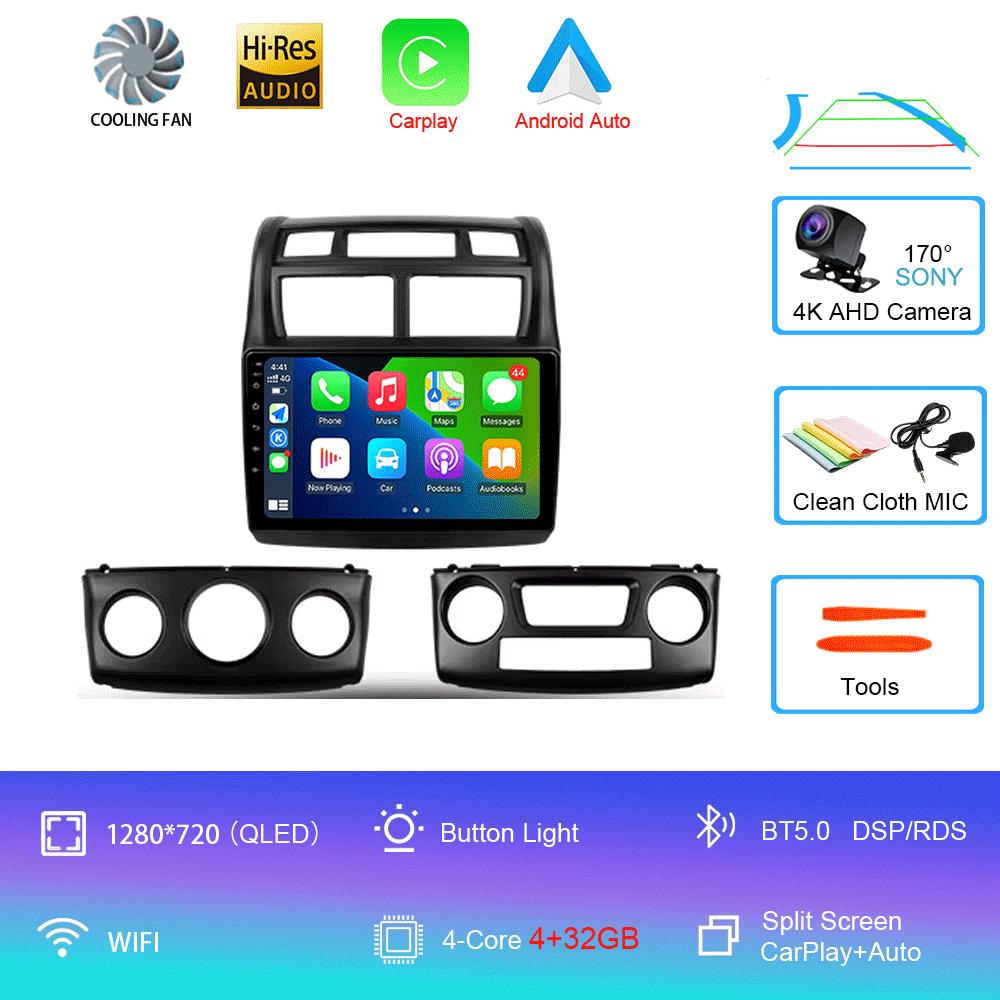 Автомобильное радио Android 14 для Kia Sportage 2 2004 2005 2006 2007-2010 Навигация GPS Мультимедиа Видеоплеер Стерео беспроводной Carplay