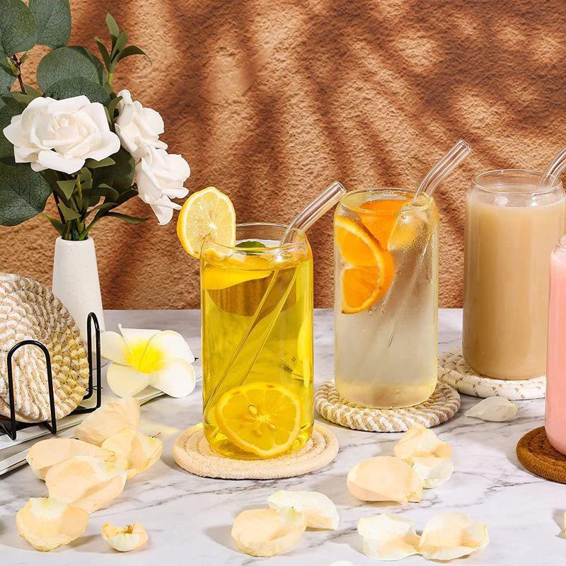 8Pcs Cup Coasters For Drinks Absorbent Woven Coaster Set With Holder Farmhouse Cloth Fabric Cup Coasters For Coffee Tea