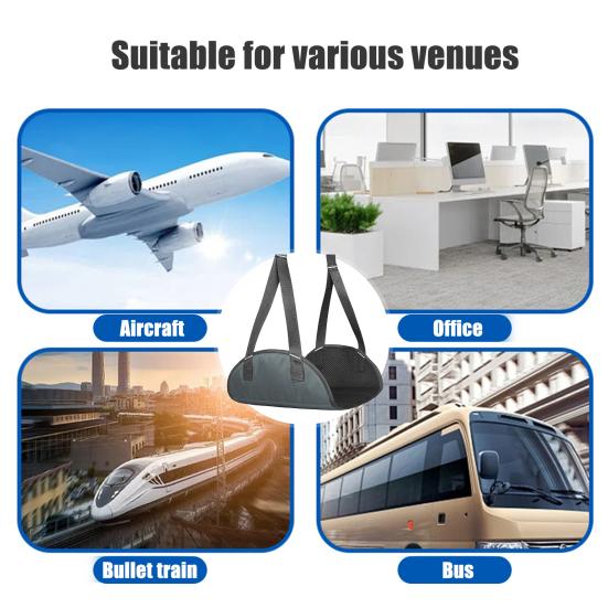 Длина гамака для ног в самолете Регулируемая длина дышащий сверхмощный высокоскоростной поезд Снятие усталости Подставка для ног Подвесной гамак под столом Все необходимое для путешествий