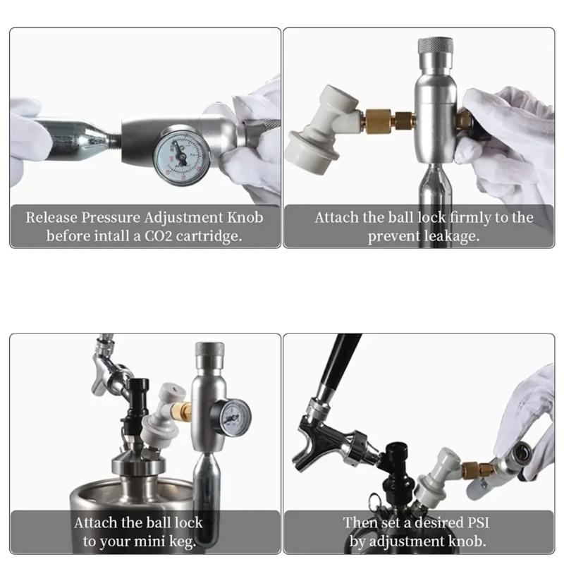 Multifuntional CO2 Regulator 0-60PSI Small Gas Regulator Suitable for Home Brew Enthusiasts and Sodas Water Lovers