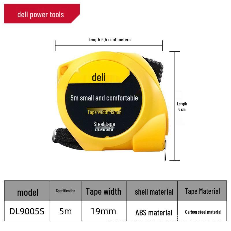 Портативная мини-рулетка Deli DL9003S, разные размеры: 3м, 5м, 7,5м - Идеально для черчения и измерений.