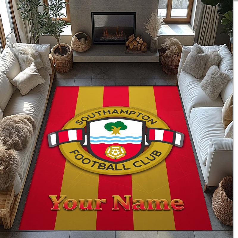Southampton FC Printed Crystal Velvet Rug Non‑Slip Crystal Velvet Carpet For Sofa Bedroom Indoor Home Decoration