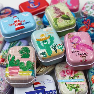 32Pcs(1Box) Милая мини-жестяная металлическая коробка, герметичная коробка для таблеток, ювелирные изделия, конфеты, небольшие банки для хранения, монеты, серьги, наушники, подарочные коробки