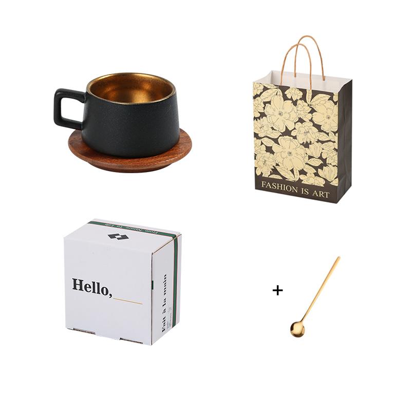 European vintage ceramic coffee cup gift box with high-grade exquisite cup and saucer set household Japanese mugs small cups