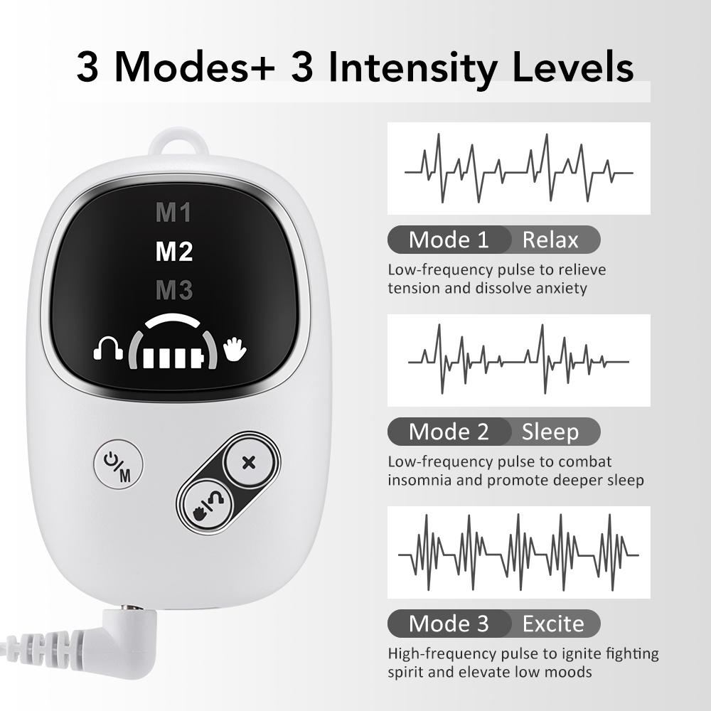 Handheld CES Sleep Aid Device Ear Clip Insomnia Anxiety Pressure Relief Health Improve Sleep Palm Pulse Massager Smart Sleeper