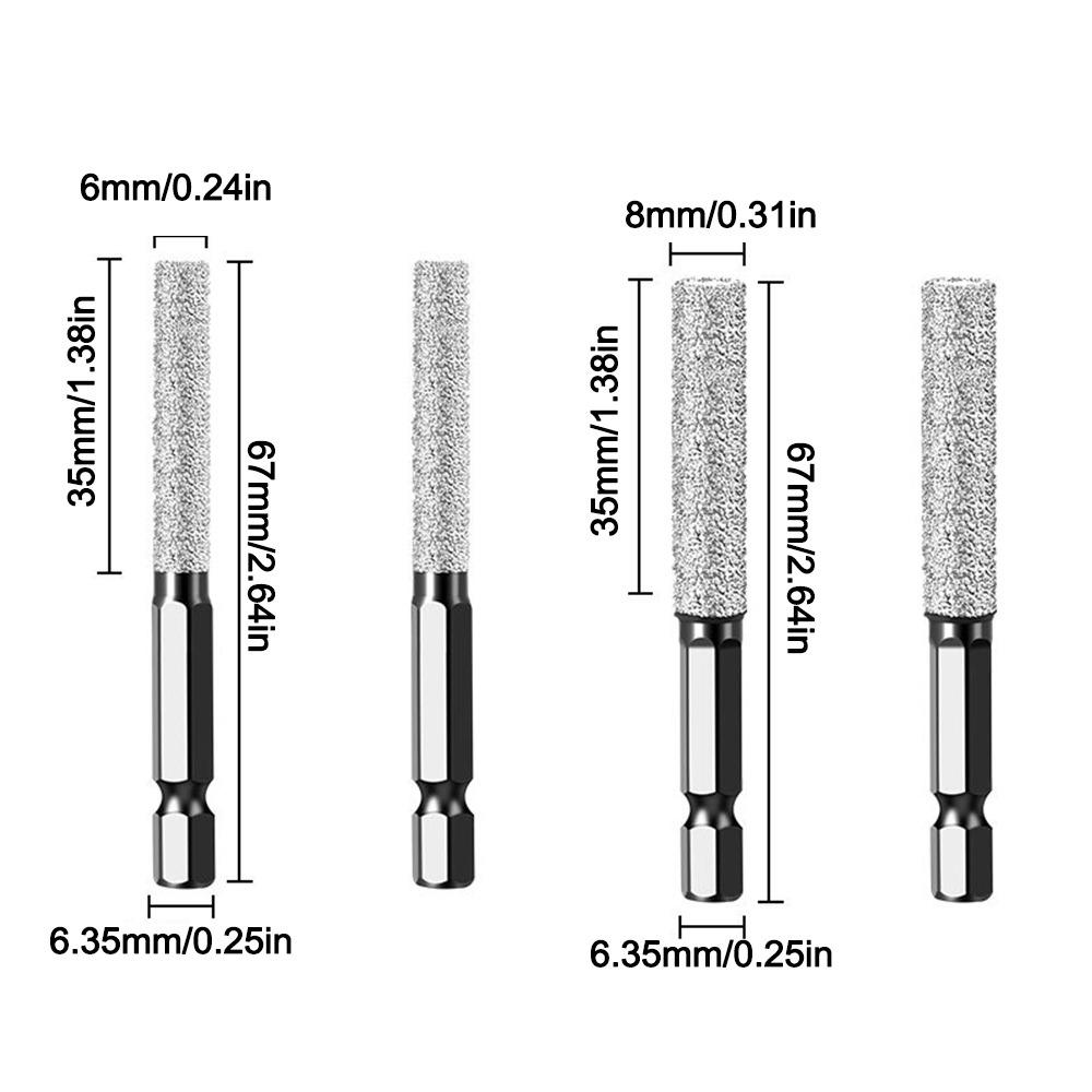 Hexagonal Shank Diamond Drill Bit 6/8/10/12mm Brazing Hole Opener  for Drilling and Grinding