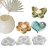 3 шт. Форма для подсвечника Бабочка Цветок Подсвечник Силиконовые формы DIY Поднос для подсвечника Форма для гипса бетона Домашний декор