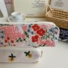 Flower Korean Style Pen Bag Print Cloth Stationery Bag Fashion Embroidered Pencil Case  Student