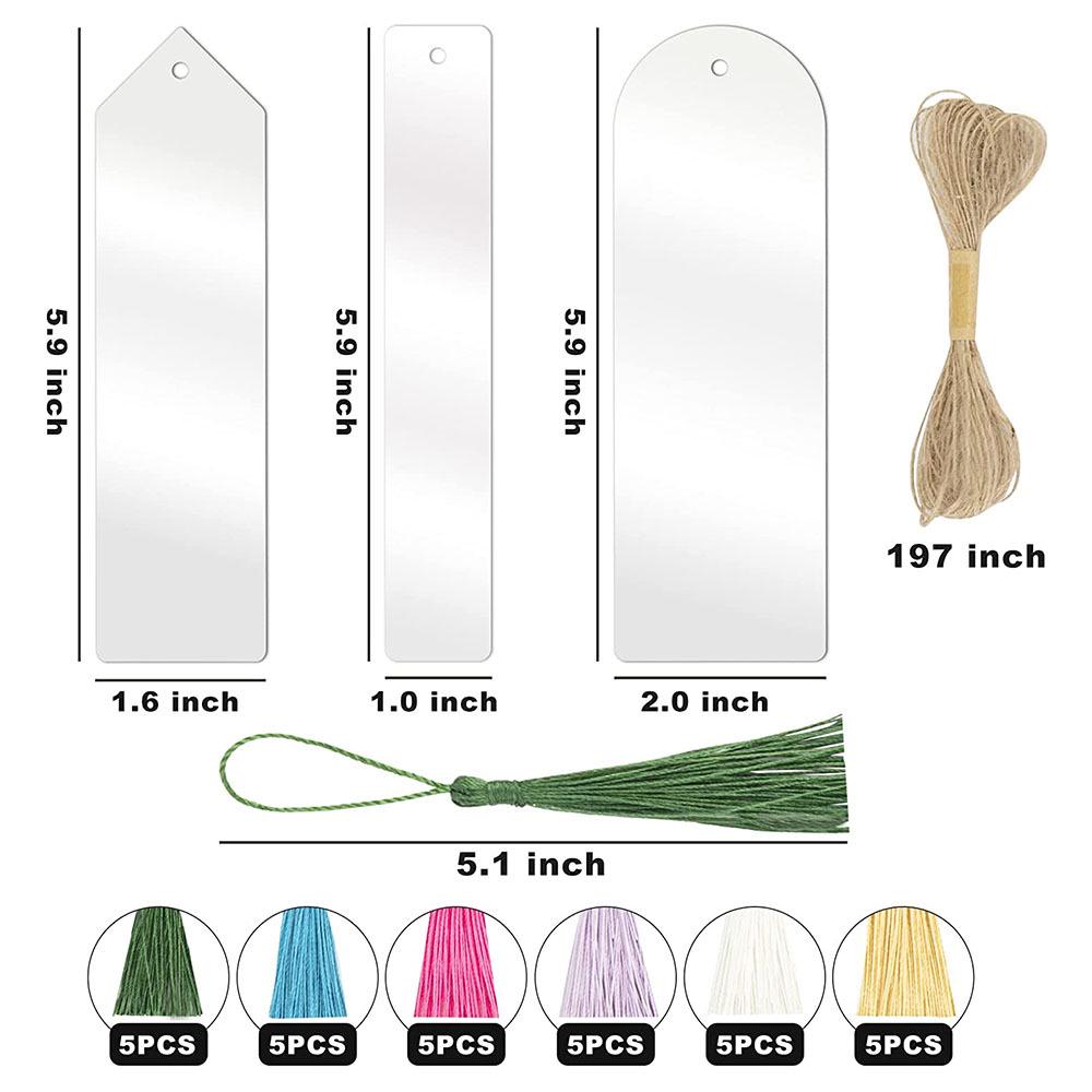 DIY Acrylic Bookmark Blanks: Transparent, Tassel-Ready, Personalized for Painting