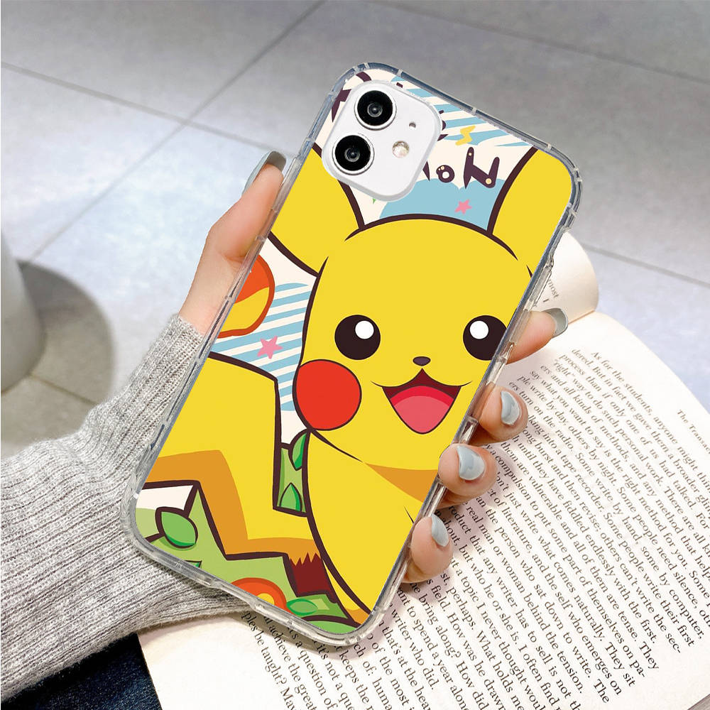 Прозрачный чехол PK10 Pikachu Pokémon для Samsung A04 A14 A23 M33 M53 Realme 10 9 C35 C55 VIVO Y02 Y12 Infinix Hot 30 Note 11 Tecno Spark 8P Pro