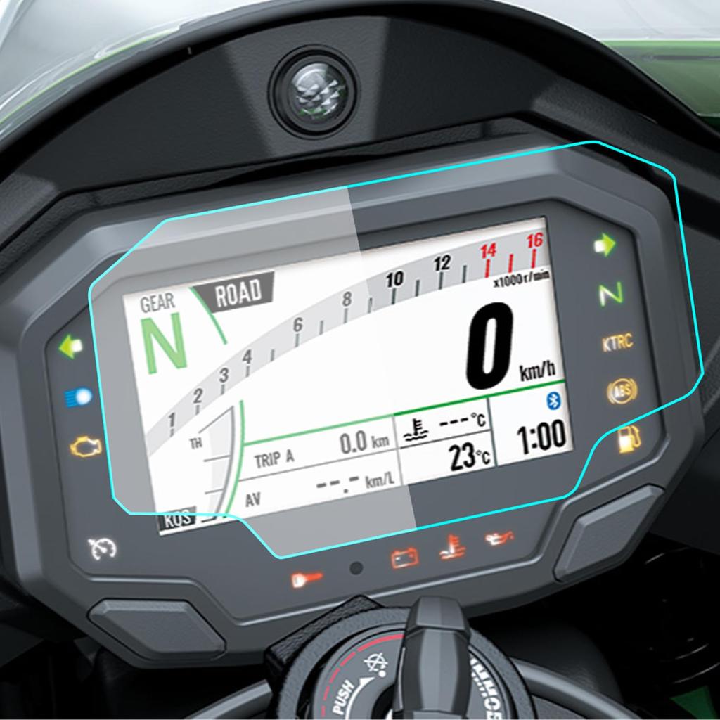 2 Sets of Motorcycle Meter Protection Film for Kawasaki ZX-25R/SE (2023~) ZX-4R/SE ZX-4RR (2024~) ZX-6R (2024~) ZX-10R (2021~)