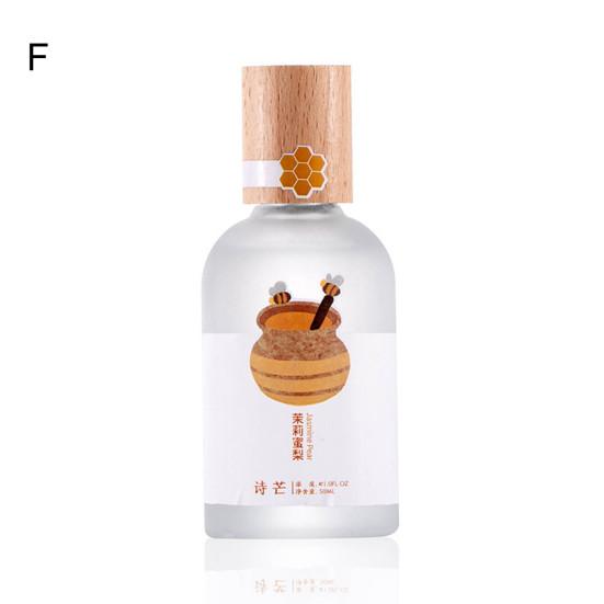 50ml Cute Perfume Beechwood Bottle Cap Frosted Surface Multiple Aromas Fragrant Long Lasting Lady Fragrance for Students