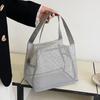 New Large Capacity Mesh Bag with Handle Travel Toiltery Makeup Bag Portable Beach Bag Cosmetic Zipper Pouch Mesh Bag