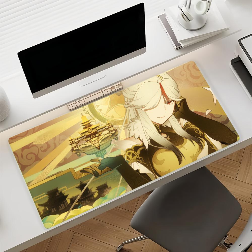 Игровой коврик для мыши Genshin Impact Нингуан Нескользящая резина Игровой баланс Компьютерный коврик Декорация Deskmat Ноутбук Офис Большой