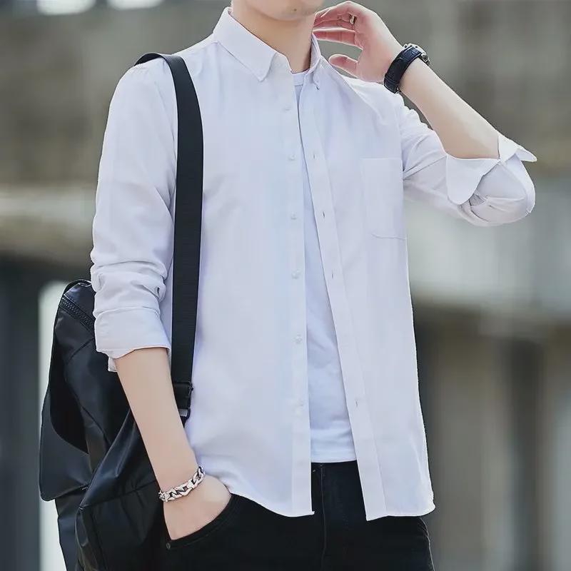 Мужская рубашка Oxford Slim Fit с длинным рукавом 2021 года