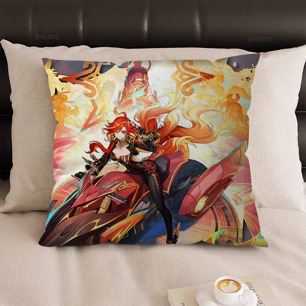 Genshin Impact Mavuika Pillow Anime Pillow Sofa Bed Head Pillow Cover Cushion Cover 45x45 cm Fashion