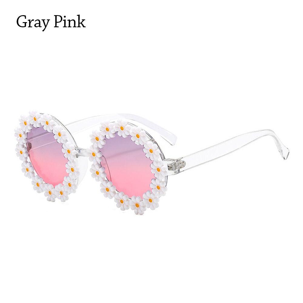 Fashion Disco Party Flower Sun Glasses Round Frame Daisy Sunglasses for Women Shades