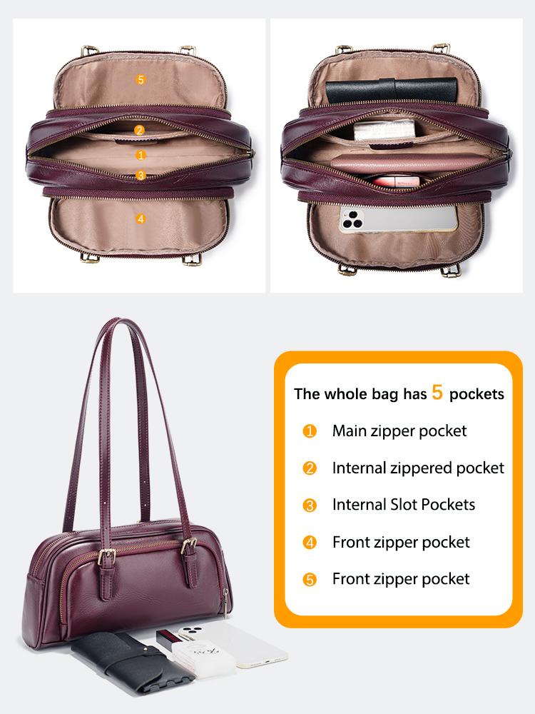 Женская сумка подмышку во французском стиле, плечевая сумка из натуральной кожи