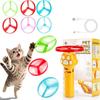 1 Set Interactive Cat Fetch Toy 6 Flying Discs Flying Saucer Stick Interactive Cat Toys  Playtime