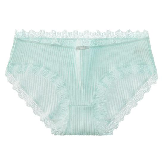 Mid-rise Briefs Thin Breathable Lace Decor Panties
