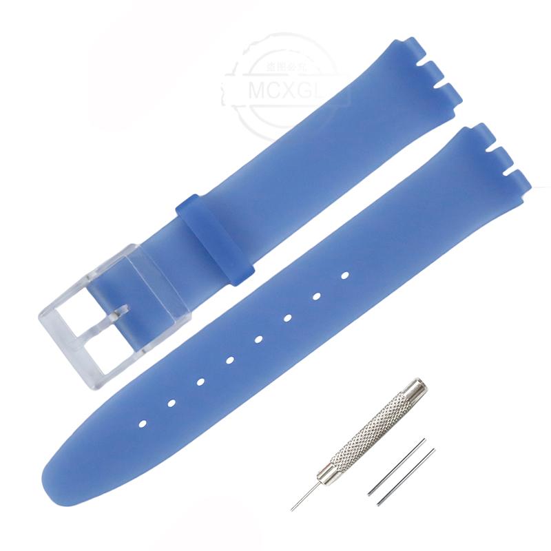 Силиконовый Ремешок Для Swatch SFS103 SFV107 SFN120 SFK397 SFK360 SFK361 Браслет для Часов 16мм Женский Водонепроницаемый Аксессуары для Часов