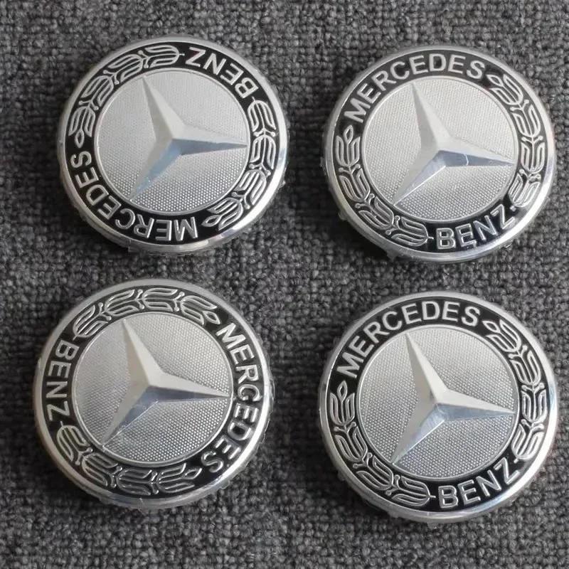 CEP1 New For Mercedes Benz 4PCS75MM Car Hub Center Cover for Mercedes Benz AMG W203 W206 W220 W205 W211 Car Wheel Center Hub Caps Ben